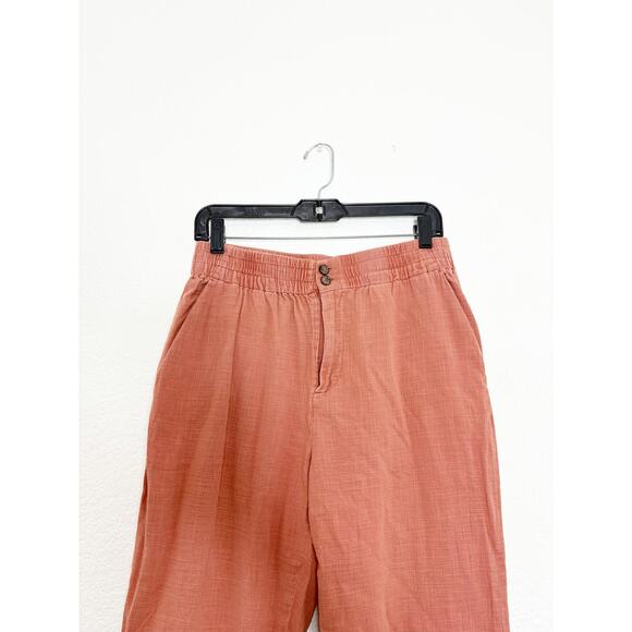 Marine Layer Elle Relaxed Crop Pants Size Medium Rust Orange Preppy Minimalist - Picture 4 of 13